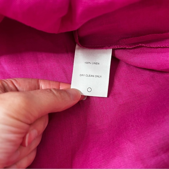 NWT Classiques Entier Fuchsia Long Line Shirt Tunic Size Medium 100% Linen - Picture 4 of 14